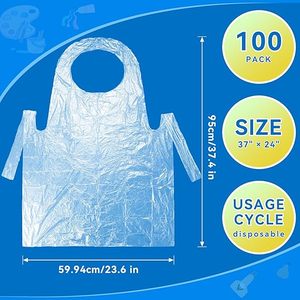 Wholesale Disposable Transparent Waterproof PE Cross Back <b>Apron</b>, Ideal for Cooking, Cleaning & Food Processing Protection - Product Image 6
