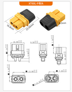 AMASS XT60L-F/M Connector Set with Anti-Disconnect Latch Secure Male & Female Pair with Mounting Holes - Product Image 6