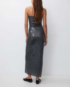 Custom Midi <strong>Dress</strong> Women Shimmering Striped Strapless <strong>Sequin</strong> Design Party <strong>Bodycon</strong> <strong>Sexy</strong> Evening <strong>Dresses</strong> Women - Product Image 3