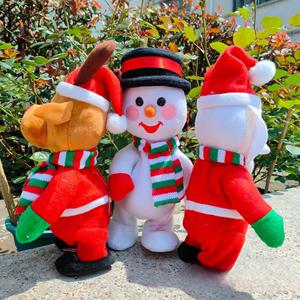 Jouets en peluche électroniques de Noël personnalisés en gros - Père Noël, renne, bonhomme de neige, apprenant à parler, chanter et marcher - Cadeaux - Product Image 3
