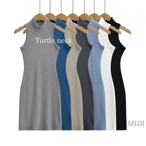 <span class=keywords><strong>Dolcevita</strong></span> CNSHELL 13 colori senza maniche lunghezza Midi in tinta unita pezzo Sexy abito alla moda da donna abiti modali in tessuto a costine - Product Image 1