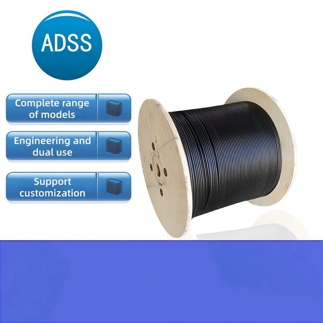 OEM Gimbo ADSS Outdoor Optical Fiber Cable Aerial All-Dielectric Single-Mode Long-Span 4/8/12/24/48/72/96-Core CE Certified