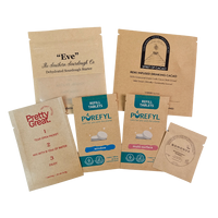 Sachets en papier kraft thermoscellables personnalisés, sachets écologiques en amidon de maïs PLA, sachets compostables, sachets biodégradables