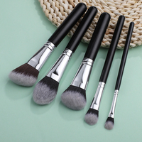 Ensemble de pinceaux de maquillage de luxe avec manche en bois noir, 40 pièces, personnalisés, en poils de chèvre et de poney, pour les yeux, les sourcils, le visage, outils cosmétiques