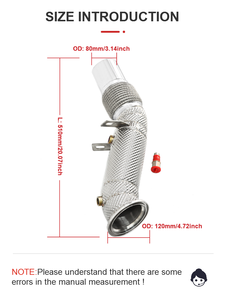 ท่อไอเสียรถยนต์แบบดาวน์ไปป์สำหรับ <span class=keywords><strong>bmw</strong></span> <span class=keywords><strong>B48</strong></span> 2.0T 120i <span class=keywords><strong>125i</strong></span> F20 F21 220 230 F22 F23 330i 320i F31 F34 420 430i F33 F36 พร้อมฉนวนกันความร้อน - Product Image 5