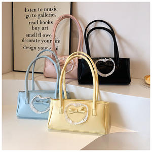 Bolso para axilas de cuero Pu de Color sólido para chica dulce de estilo francés, bolso de hombro con almohada a la <span class=keywords><strong>moda</strong></span> para mujer <span class=keywords><strong>joven</strong></span> - Product Image 2