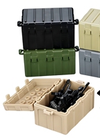 Boîte à armes militaires en blocs de construction DIY, accessoires de rangement pour équipement, pour figurines, jouets d'assemblage pour enfants