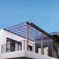 Lamelles métalliques auvent persienne de pont panneau solaire pergola en aluminium à persienne de gazebo revêtue de poudre pour fenêtre
