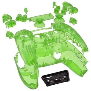 Coque complète pour manette PS5 avec boutons et pavé tactile, coque de remplacement personnalisée transparente verte, plaque avant et arrière - Product Image 2