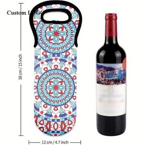 Sac isotherme durable en néoprène pour bouteille de vin, impression personnalisée pour cadeaux de mariage et cadeaux pour la fête nuptiale - Product Image 1