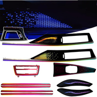 Lámpara LED de ambiente premium compatible con BMW F30 de distancia entre ejes corta, con textura de fibra de carbono, luz para el tablero de puerta, Plug and Play.