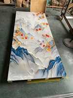 Panneau mural SPC imprimé en 3D, feuille de marbre UV, type de marbre blanc neige brillant, feuilles de PVC, panneau mural en marbre, plaque en PVC