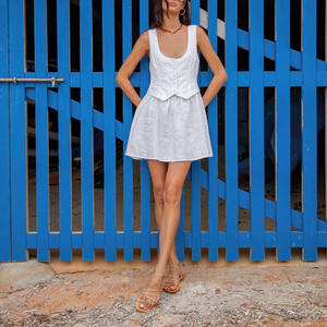 Abiti Casual 2024 nuova moda Sexy senza maniche canotta Hot Pants donna due pezzi all'ingrosso set camicia da notte biancheria all'ingrosso - Product Image 5