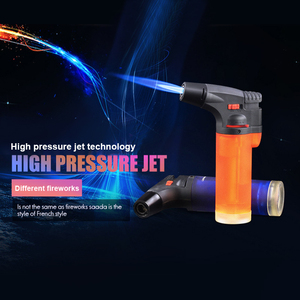 Matte Finish Windproof Jet Flame Torch Lighters Powerful Refillable Torch Lighters for <b>BBQ</b> Kitchen - Product Image 5