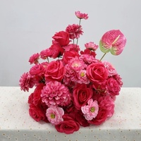 Bouquet de roses artificielles en soie rose vif 60/40/30CM, centre de table pour mariage, décoration d'allée