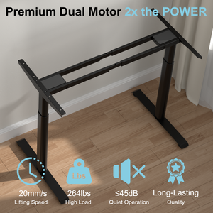 Động cơ kép đứng khung bàn với chân hình bầu dục, mạnh mẽ có thể điều chỉnh chiều cao chân cho nhà văn phòng Máy Trạm (Màu Đen) - Product Image 4