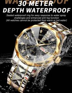 BINBONG 2521 หรูหราปฏิทินคู่สัปดาห์จอแสดงผลสแตนเลสกันน้ําส่องสว่างควอตซ์นาฬิกาสําหรับชาย - Product Image 6