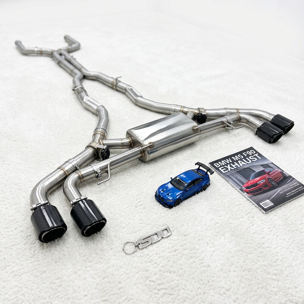 VantaFlow Catback Exhaust System for BMW M5 F90 V8 4.4T 2018-2023 Stainless Steel Muffler With Quad Carbon Fiber Tips