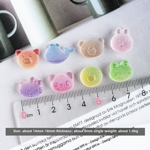 Accessoires en résine de simulation d'animaux de dessin animé, ornements souples pour coque de téléphone DIY, perles en plastique acrylique lucite, cadeau pour la fête des mères - Product Image 2