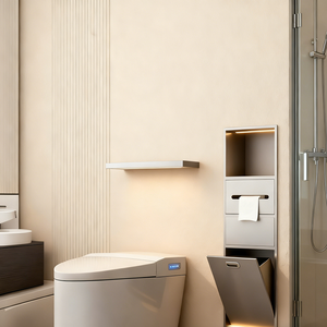 Poubelle murale multifonctionnelle moderne en acier inoxydable à 3 niveaux, porte-serviettes en papier toilette <span class=keywords><strong>pour</strong></span> hôtel - Product Image 4