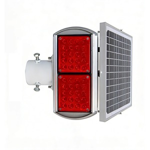 Feux de signalisation à LED à double face à énergie solaire, lumière stroboscopique de signalisation ferroviaire, protection IP65, cadre en aluminium rouge - Product Image 4