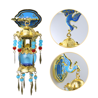 Aimant de réfrigérateur populaire de style chinois, lanterne bleue, un souvenir de voyage parfait et une décoration élégante pour la maison