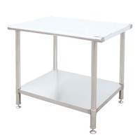 Table de travail en acier inoxydable de haute qualité à double couche, 2 niveaux avec étagère de rangement, comptoir de préparation alimentaire pour restaurant