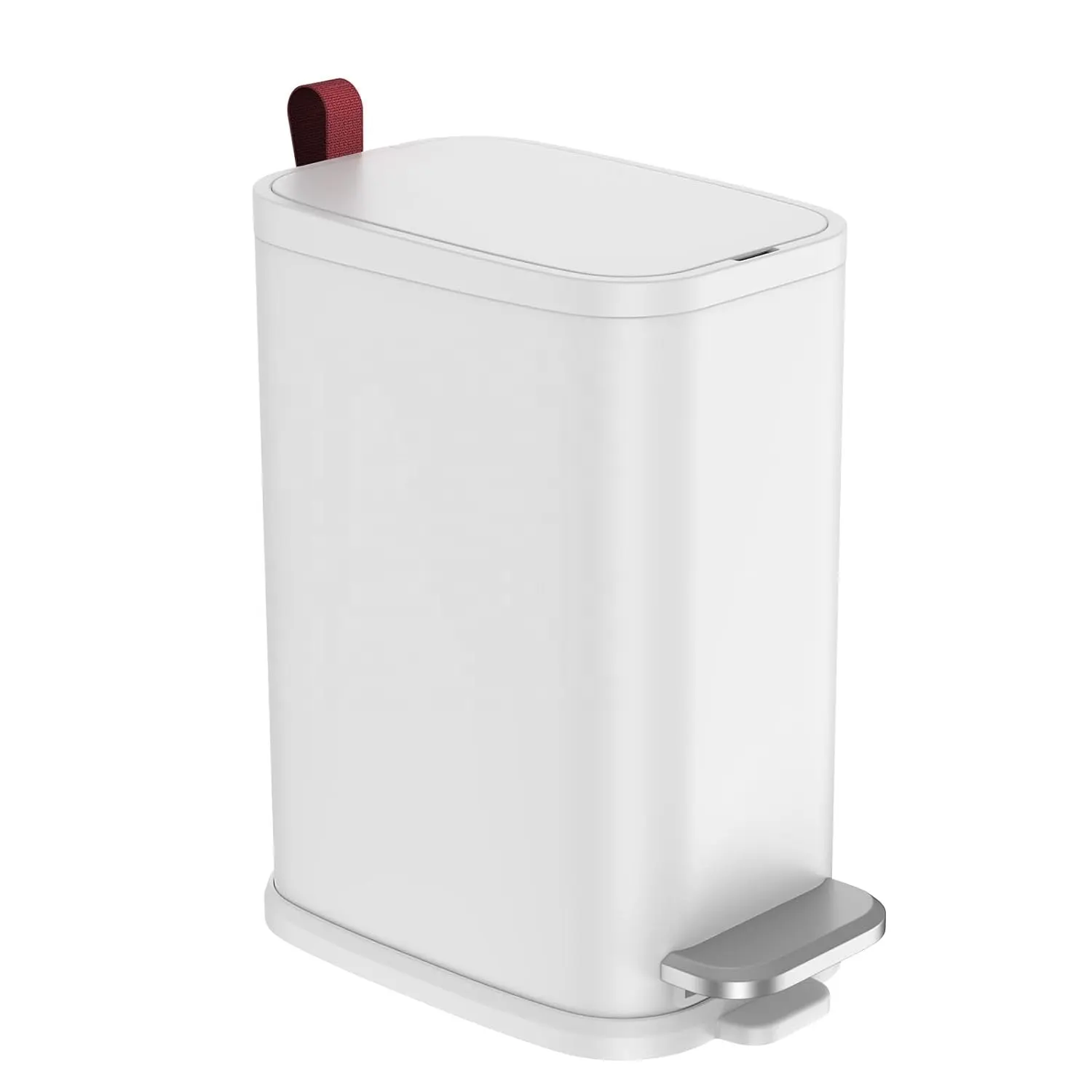 Brand New Design Rectangular soft close pedal bin manufacturer 5L matt white trash can for bathroom