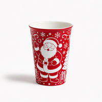 Mug en céramique de Noël avec logo personnalisé, couvercle en silicone anti-fuite, tasse à café pour promotion de Noël