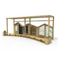 Chevalet d'art en bois massif au design personnalisé pour enfants, idéal pour la peinture en extérieur, les aires de jeux, l'école Montessori, pour 5 enfants