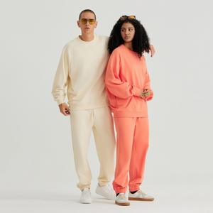 Commande en gros solide sweat à col rond conception personnalisée coupe régulière unisexe tenue décontracté 100% coton automne uni teint - Product Image 3