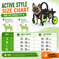 Geländegängiger, verstellbarer Hunderollstuhl mit Leuchtfunktion und Schwenkrädern – Post-OP-Wagen für kleine, mittelgroße und große Hunde (Größen S-XL)