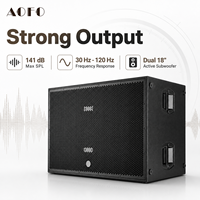 Caisson de basses actif double 18 pouces AOFO SUB-8006, 4 ohms, 5000W, avec contrôle DSP, système de basses haute puissance pour scène de concert