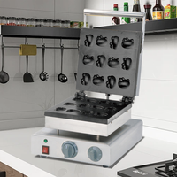 Vente chaude Nouvelle conception Machine à gaufres en forme de chat HelloKitty Machine à gaufres belges commerciale 12 pièces Machine à gaufres