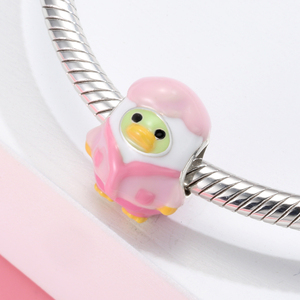 Echtes 925 Sterling Silber Vielfältige Niedliche Küken Wie Cosplay Emaille Charm DIY Perlen Damen Armband Herstellung Feiner Schmuck - Product Image 5