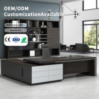 Meilleure qualité de luxe noir en forme de L Boss Table 3.2m 2.8m 2.6m 2.4m bureau école PDG salle négociation bureau Design moderne Durable