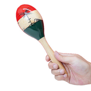 Maracas de Madera al por Mayor, Sonajero de Mano, Instrumento Musical de Percusión, Juguete Educativo para el Desarrollo de la Agarre, la Visión y el Oído - Product Image 1