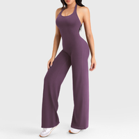 Combinaison décontractée pour femme avec logo personnalisé, design halter, sans manches, séchage rapide, mode, douce, anti-humidité, pour l'entraînement et l'exercice
