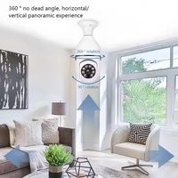 Kamera Keamanan Dalam Ruangan Mini Nirkabel Warna Terbaik dengan Penglihatan Malam 1080p Full HD, Kamera Bohlam 360 dengan Penglihatan Malam