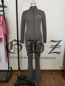 Pantaloni giacca con cappuccio da donna Y2K Set Yoga Logo personalizzato 2 pezzi top lunghi modello di <span class=keywords><strong>abbigliamento</strong></span> decorazione dei produttori di tuta - Product Image 6