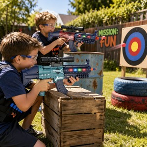 Blaster <span class=keywords><strong>Elettrico</strong></span> Automatico con Proiettili Morbidi, Luci LED Dinamiche ed Effetti Sonori, Pistola Tattica Spara-Schiuma per Ragazzi - Product Image 5