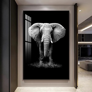 Nordique moderne Style <span class=keywords><strong>noir</strong></span> <span class=keywords><strong>et</strong></span> <span class=keywords><strong>blanc</strong></span> éléphant Lion <span class=keywords><strong>tigre</strong></span> impression mur Art affiche luxe porcelaine cristal <span class=keywords><strong>peinture</strong></span> pour la décoration intérieure - Product Image 2
