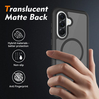 Nouvelle coque Samsung A57 mate douce au toucher, résistante aux chocs, protection intégrale, magnétique, avec dos effet peau