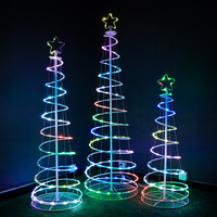 Lámpara de Navidad LED RGB Inteligente con Forma de Árbol Cónico Giratorio, Control Remoto, Ideal para Exteriores, Venta Caliente en Comercio Electrónico Transfronterizo
