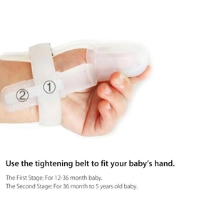 ยางกัดซิลิโคนปลอดสารพิษสำหรับเด็ก สายรัดข้อมือป้องกันนิ้วมือกัดเล่น หยุดการดูด<span class=keywords><strong>นิ้ว</strong></span> - Product Image 2