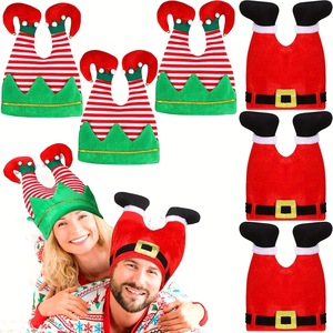 Gambe da Elfo Natalizie Creative, Gambe di Babbo Natale, Cappello per Feste per Bambini con Colore Personalizzabile - Decorazioni Originali per Eventi e Feste - Product Image 1