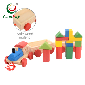 Train de blocs de bois à empiler pour enfants montessori - Product Image 1