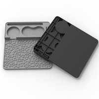 Tapis de tassage en silicone transfrontalier avec bords surélevés antidérapants pour coin de bar et rangement de tamper