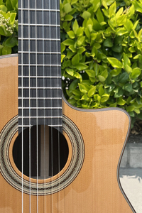 Aiersi Brand High Quality Wholesale All Solid Cedar <b>Top</b> High Gloss Cutaway Classic Guitar for Music Lovers - Product Image 3