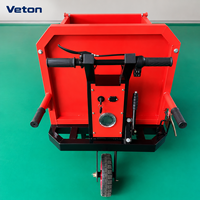 Chariot à plateforme à trois roues alimenté par batterie avec structure en acier pour les chantiers de construction, équipement de manutention de matériaux